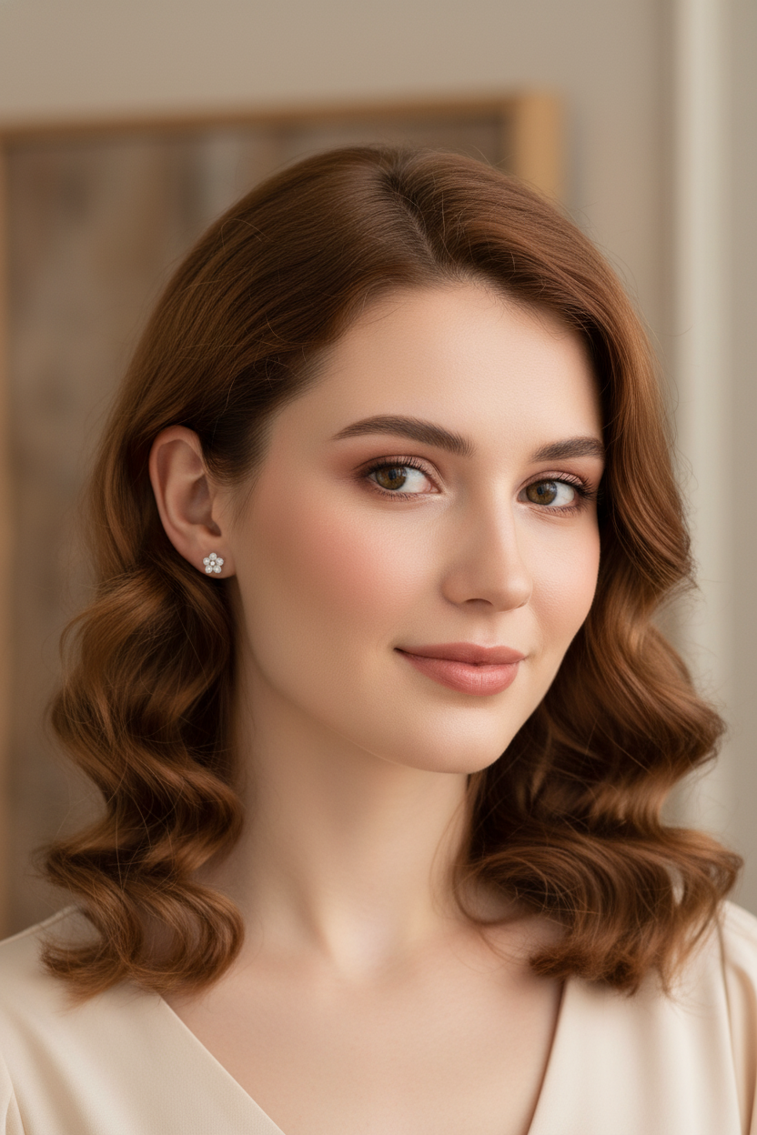 White Gold over Sterling Silver Women's Tiny Flower CZ Stud Earrings