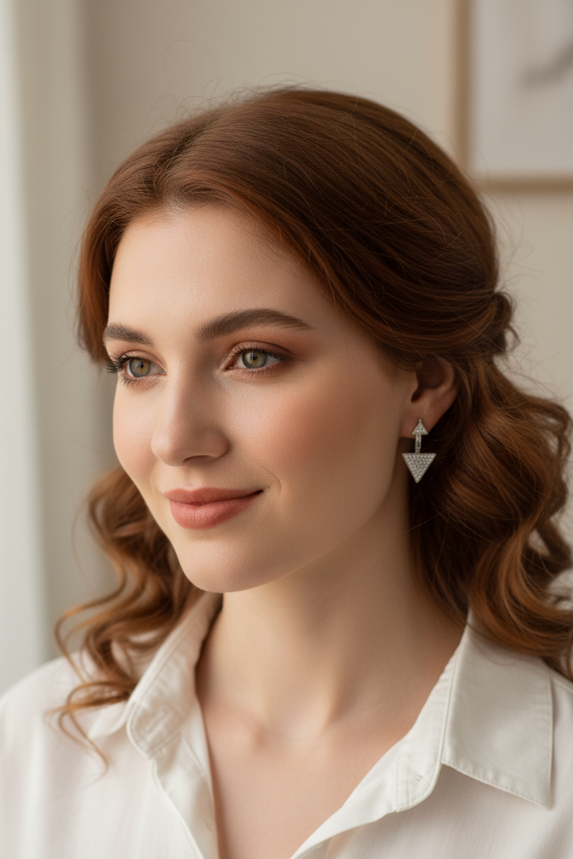 Sterling Silver CZ Triangle Earring Jacket Stud Earrings | SilverCloseOut