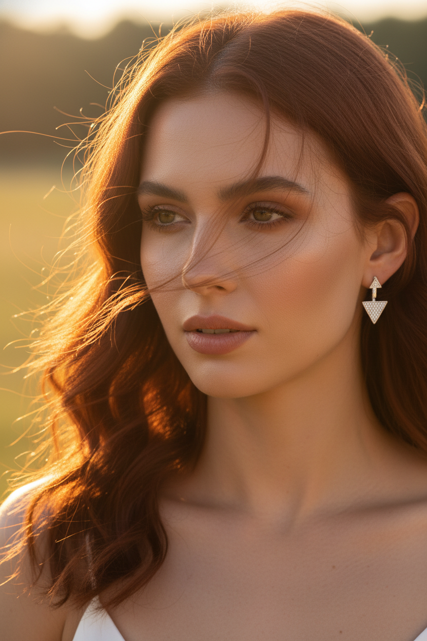 Sterling Silver CZ Triangle Earring Jacket Stud Earrings | SilverCloseOut