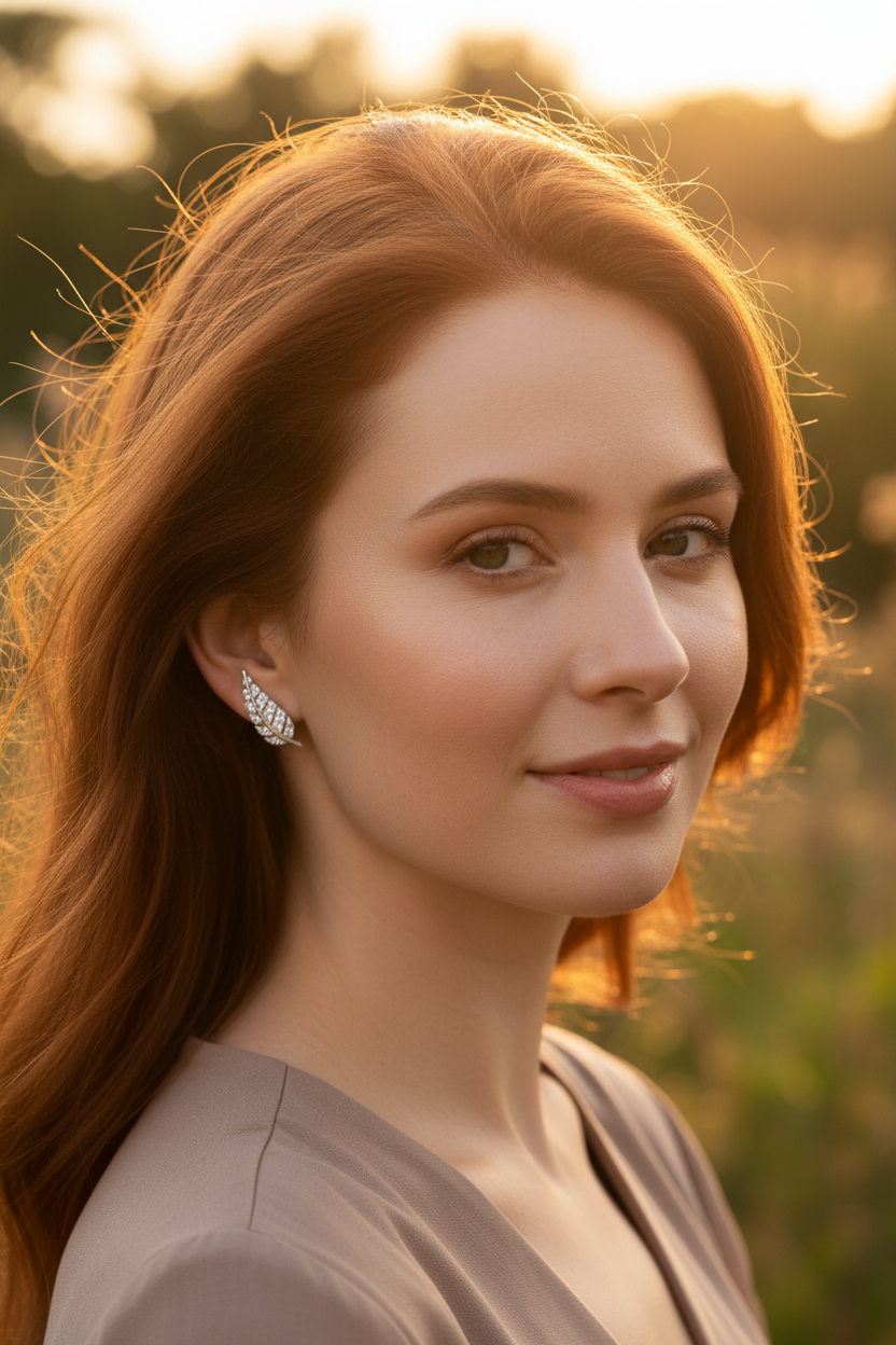 Sterling Silver CZ Feather Ear Crawler Stud earrings | SilverCloseOut