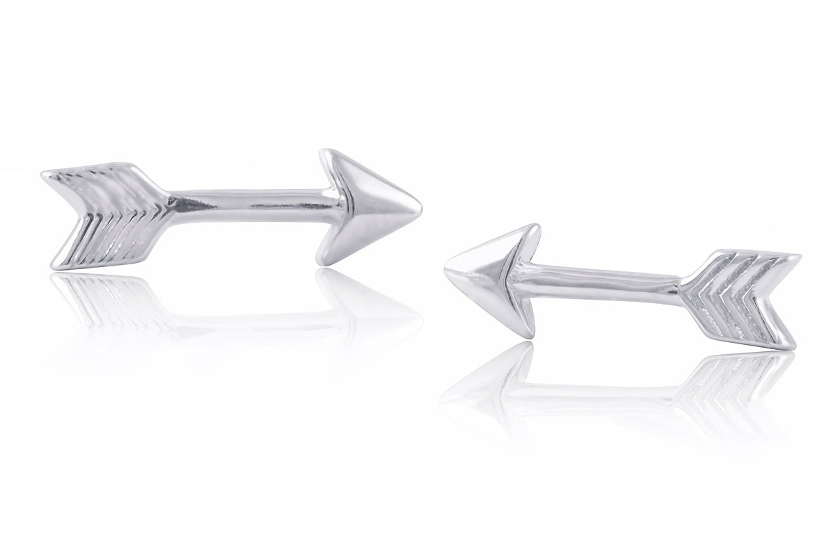 Sterling Silver Tiny Arrow Stud Earrings