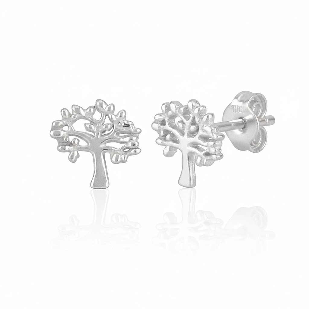 Sterling Silver Celtic Tree of Life Stud Earrings