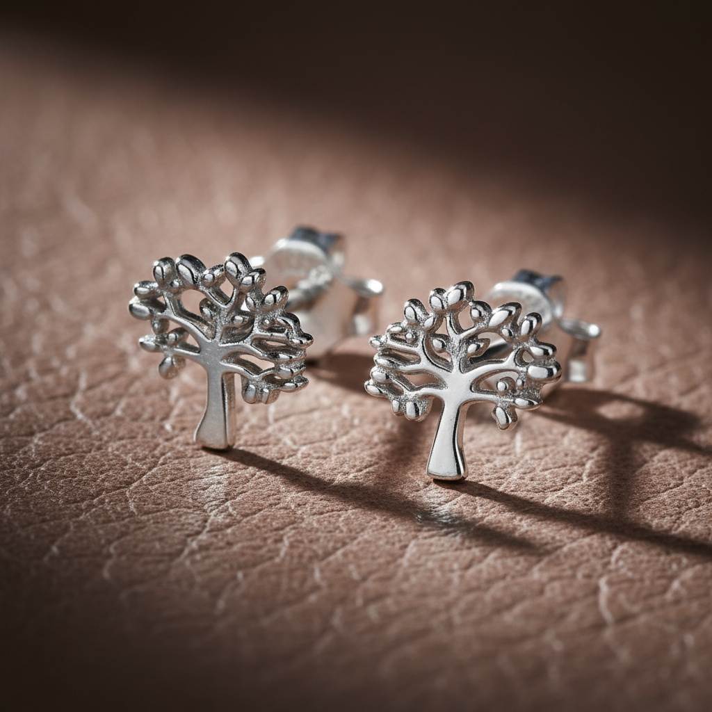 Sterling Silver Celtic Tree of Life Stud Earrings