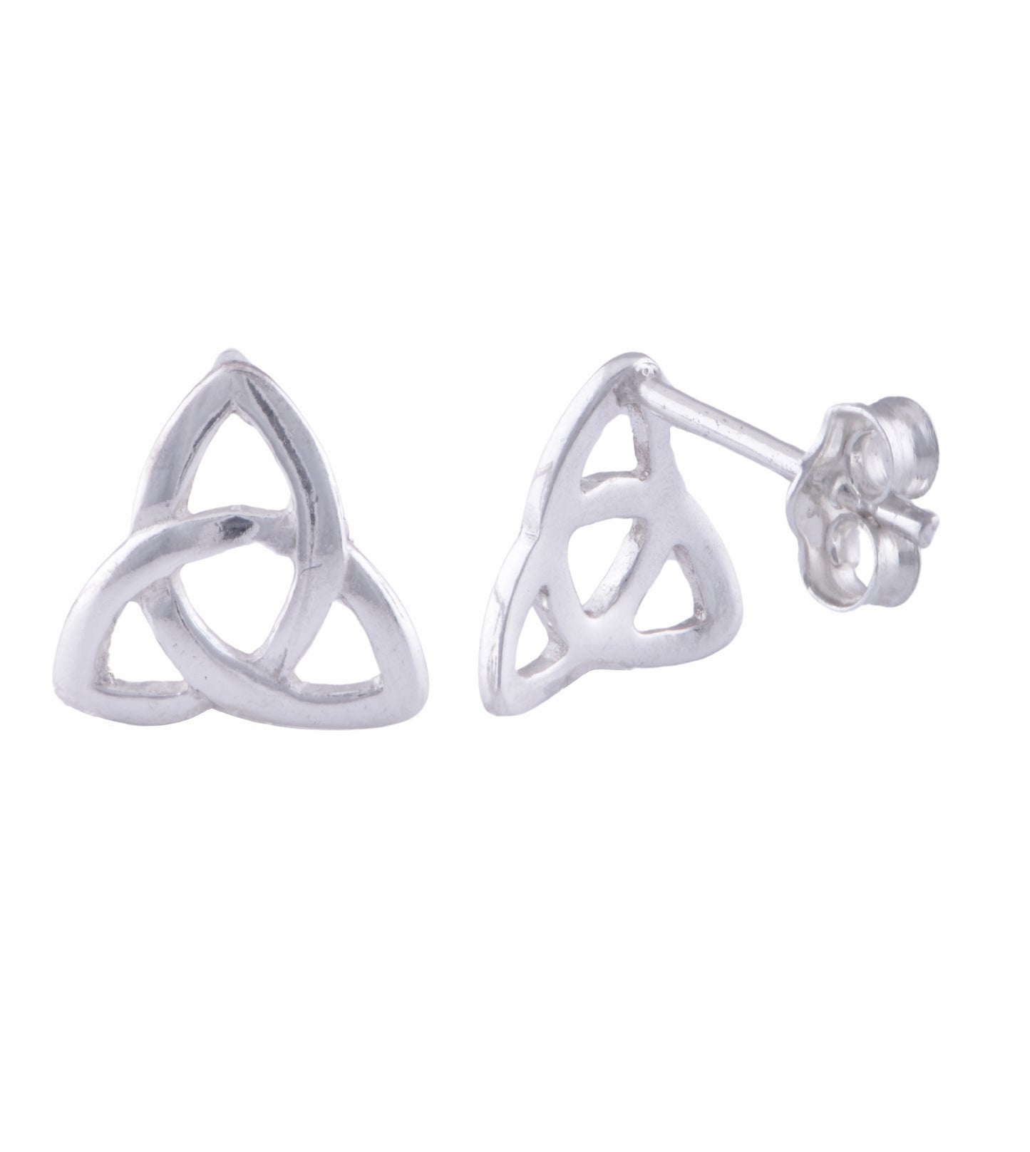 Sterling Silver Girls Small Celtic Triquetra Stud Earrings