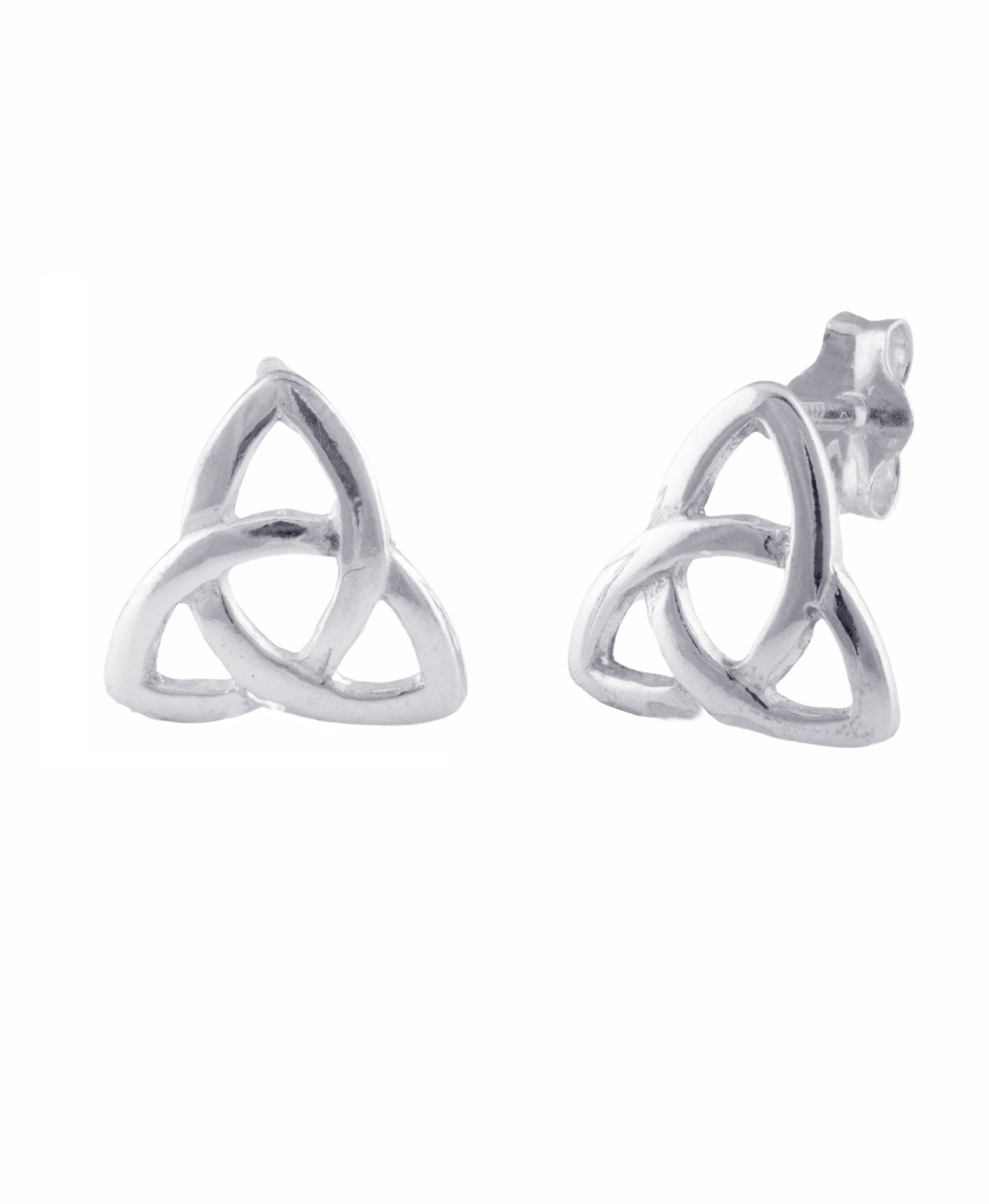 Sterling Silver Girls Small Celtic Triquetra Stud Earrings