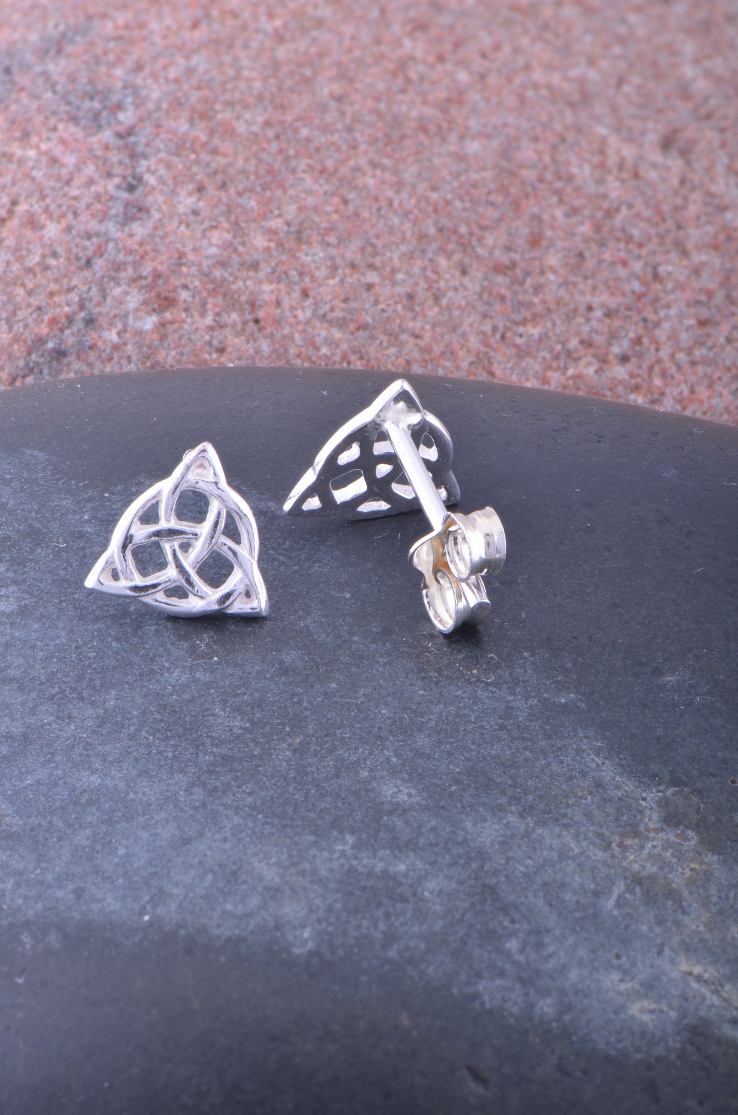 Sterling Silver Girls Irish Celtic Triquetra Knot Stud Earrings