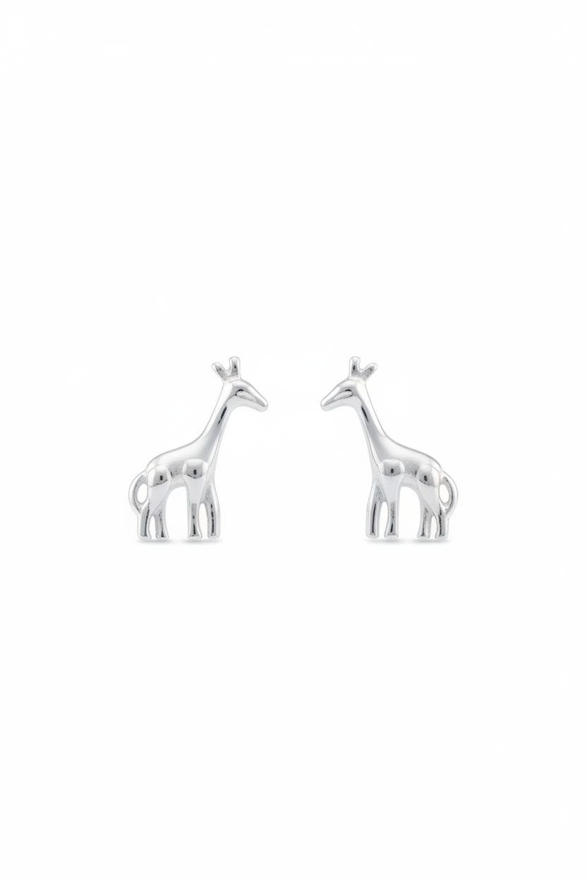 Sterling Silver Girls Small Giraffe Stud Earrings, 6mm | SilverCloseOut