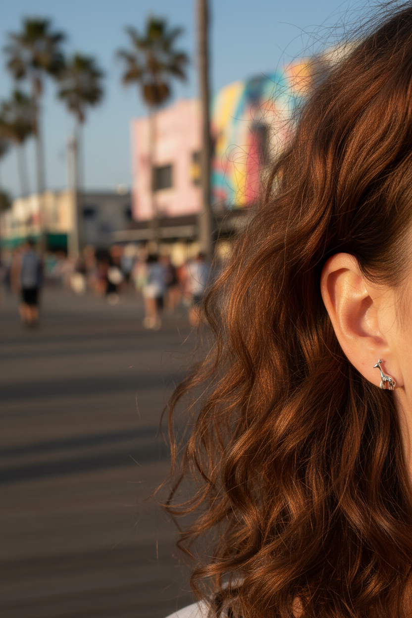 Sterling Silver Girls Small Giraffe Stud Earrings, 6mm | SilverCloseOut