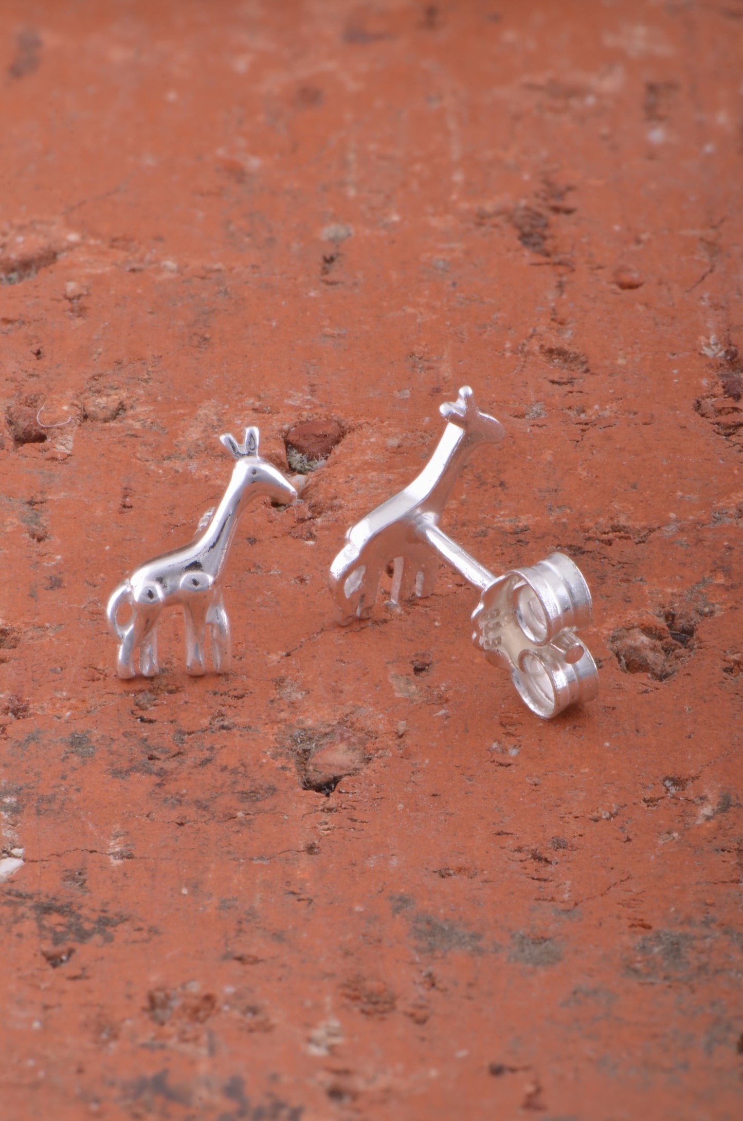 Sterling Silver Girls Small Giraffe Stud Earrings - 6mm