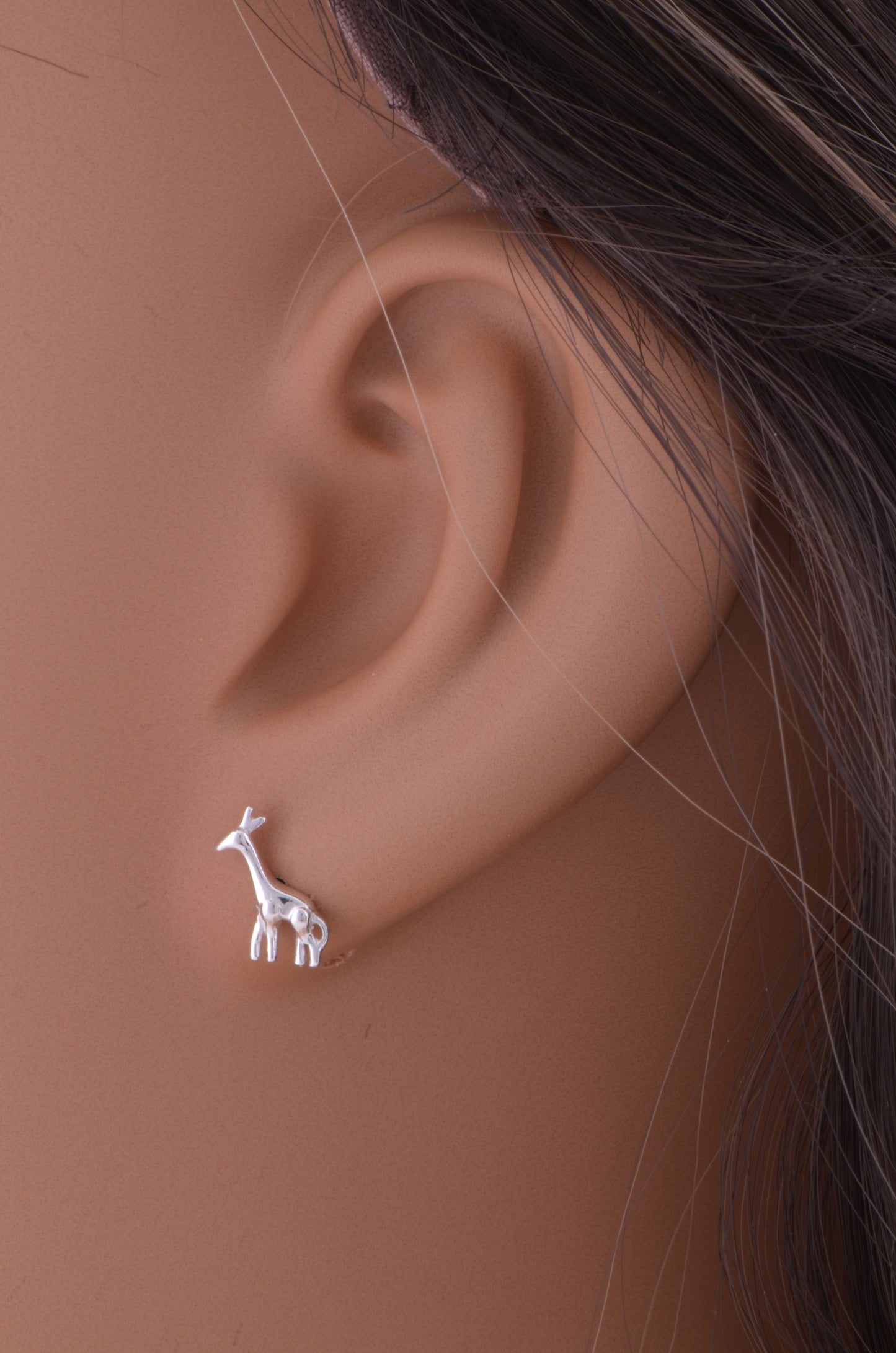 Sterling Silver Girls Small Giraffe Stud Earrings - 6mm