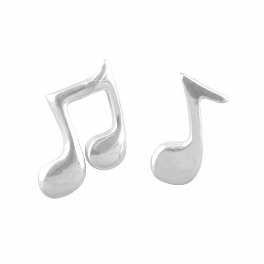 Sterling Silver Music Note Stud Earrings, 6mm | SilverCloseOut