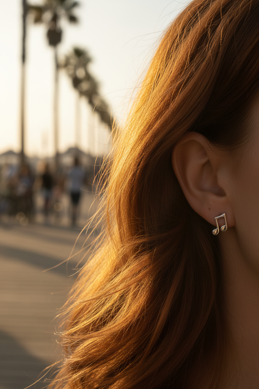 Sterling Silver Music Note Stud Earrings, 6mm | SilverCloseOut