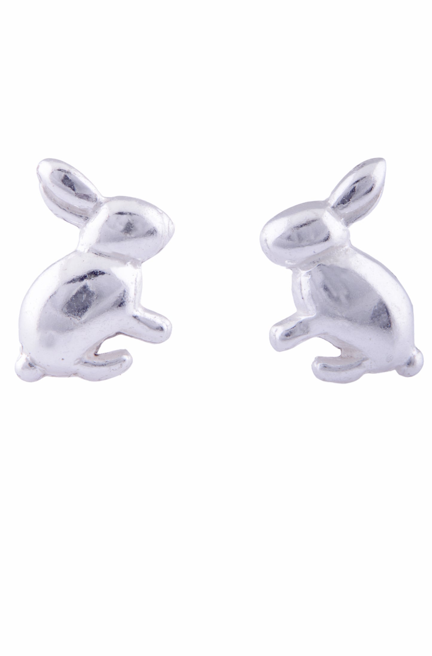 Sterling Silver Girls Small Bunny Rabbit Stud Earrings