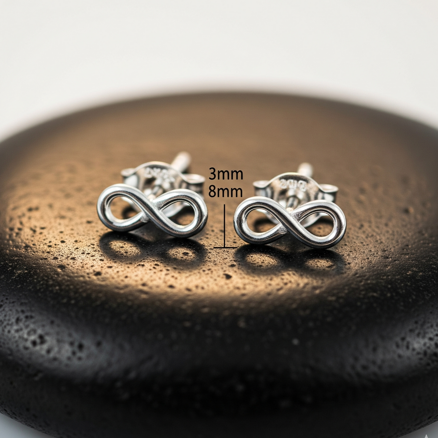 Sterling Silver Unisex Dainty Infinity Stud Earrings | SilverCloseOut