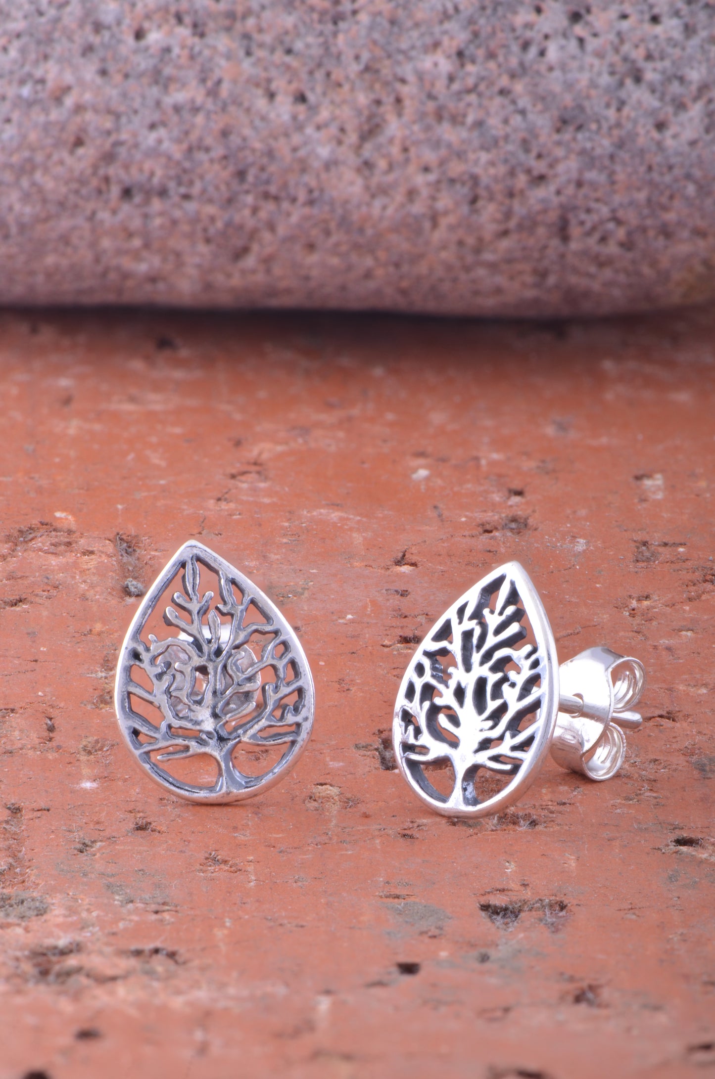 Sterling Silver Girls Winter Celtic Tree of Life Stud Earrings