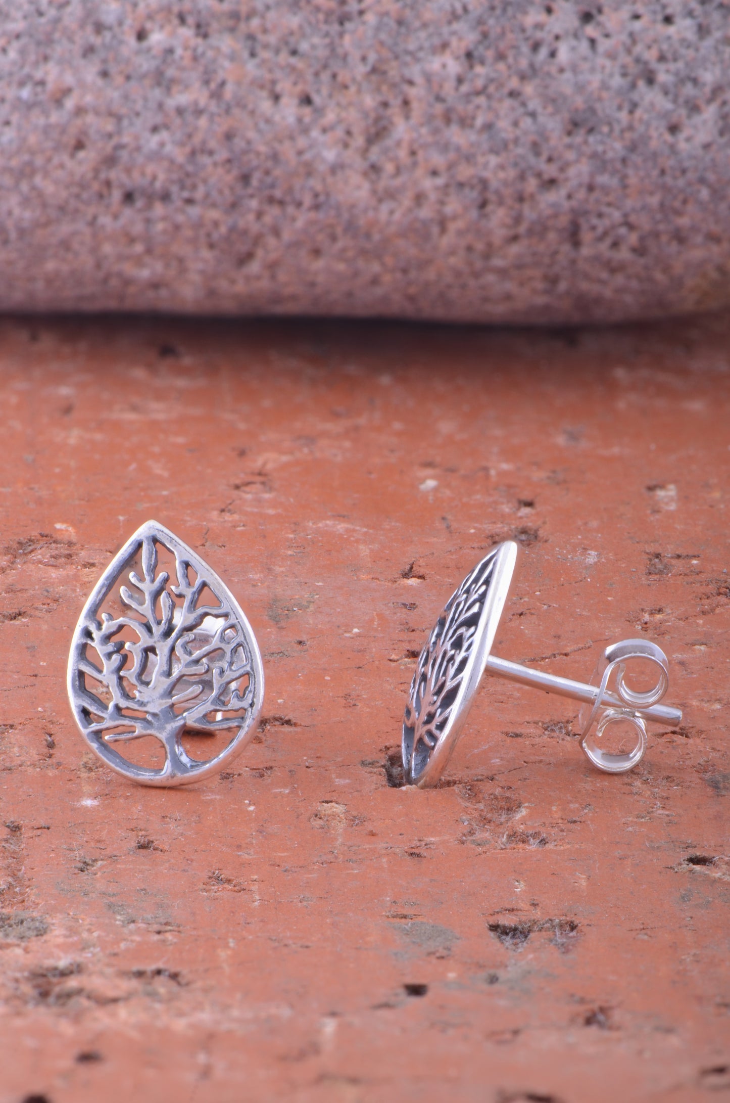 Sterling Silver Girls Winter Celtic Tree of Life Stud Earrings
