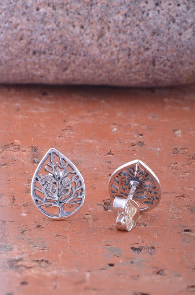 Sterling Silver Girls Winter Celtic Tree of Life Stud Earrings