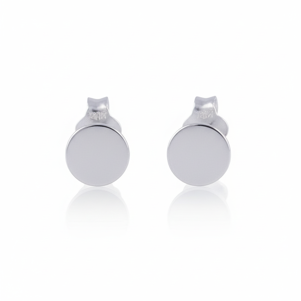 Sterling Silver Ladies Dainty Circle Dot Stud Earrings | SilverCloseOut