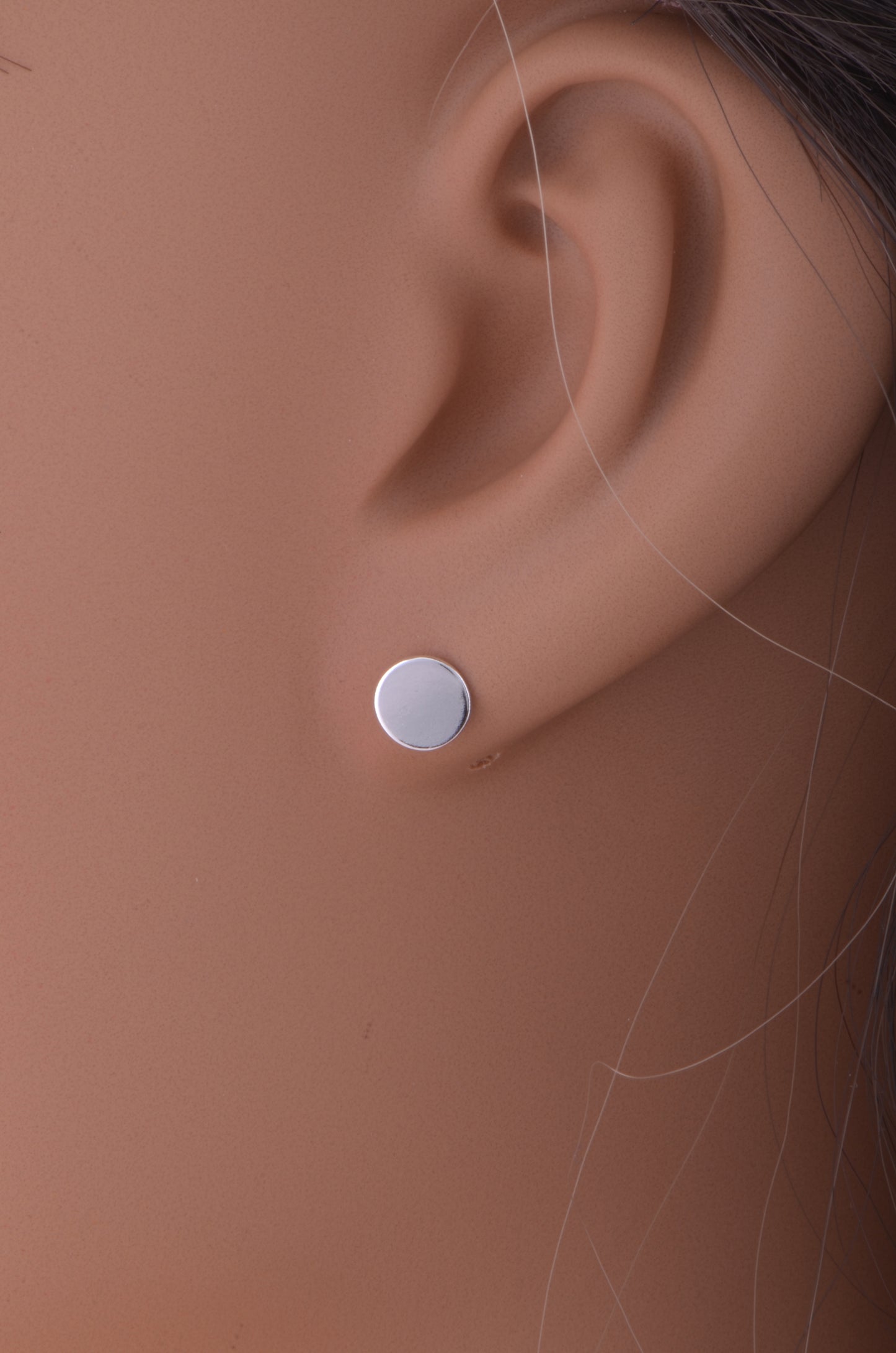 Sterling Silver Ladies Dainty Circle Dot Stud Earrings