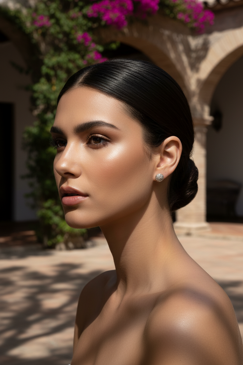 Sterling Silver Girls Round Bali Style Clover Stud Earrings | SilverCloseOut