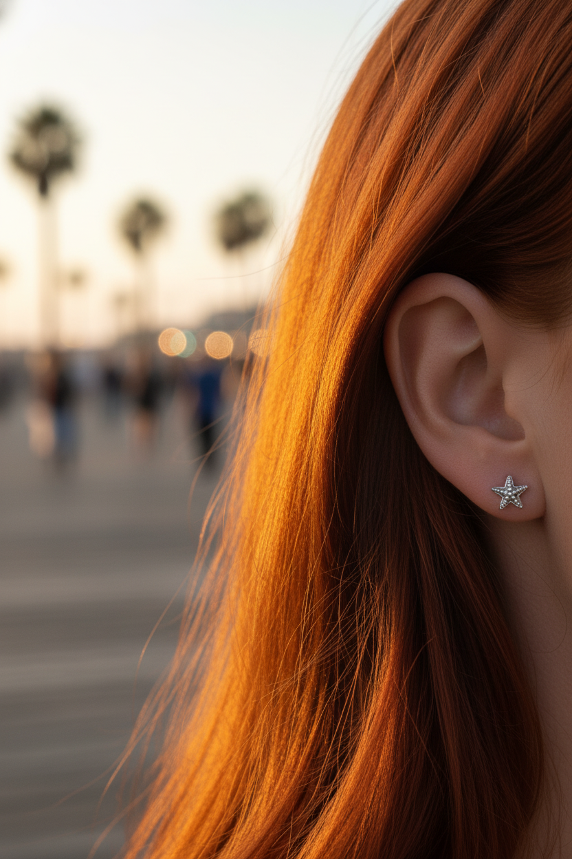 Sterling Silver Women's Tiny Nautical Starfish Stud Earrings | SilverCloseOut