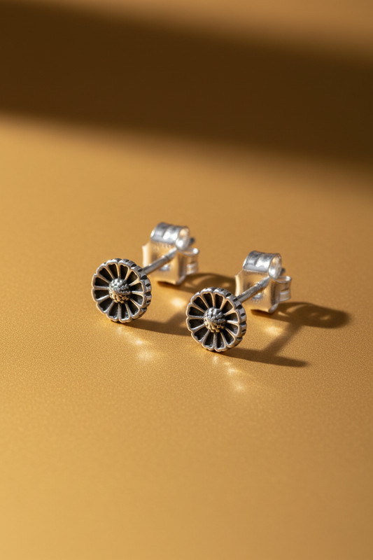 Sterling Silver Girls Dainty Daisy Flower Stud Earrings | SilverCloseOut