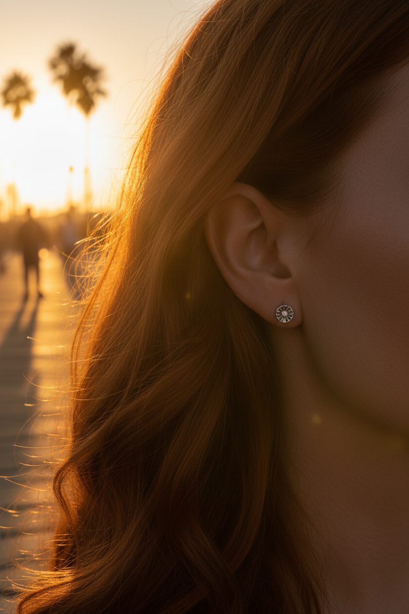 Sterling Silver Girls Dainty Daisy Flower Stud Earrings | SilverCloseOut