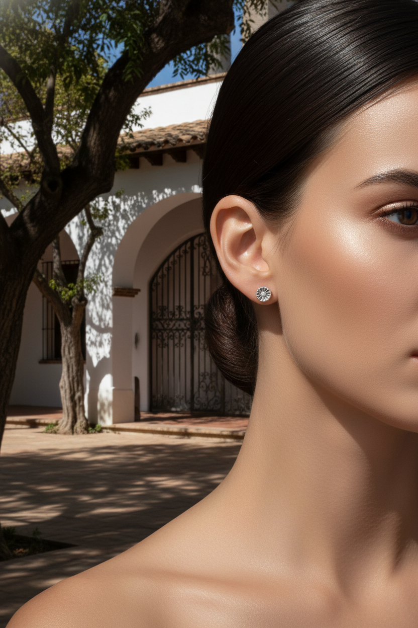 Sterling Silver Girls Dainty Daisy Flower Stud Earrings | SilverCloseOut