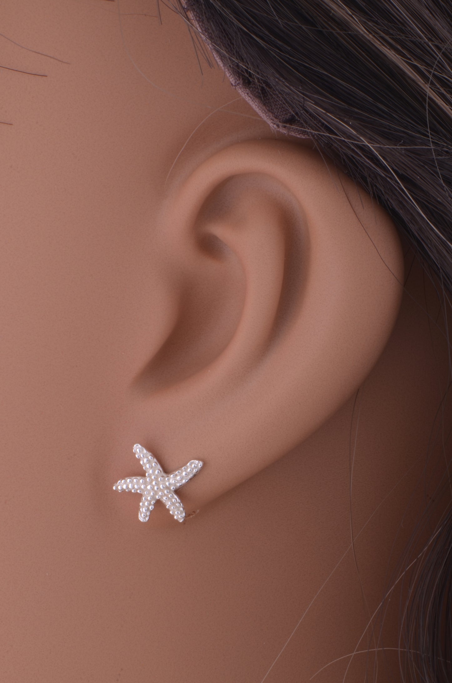 Sterling Silver Womens Elegant Tropical Starfish Stud Earrings