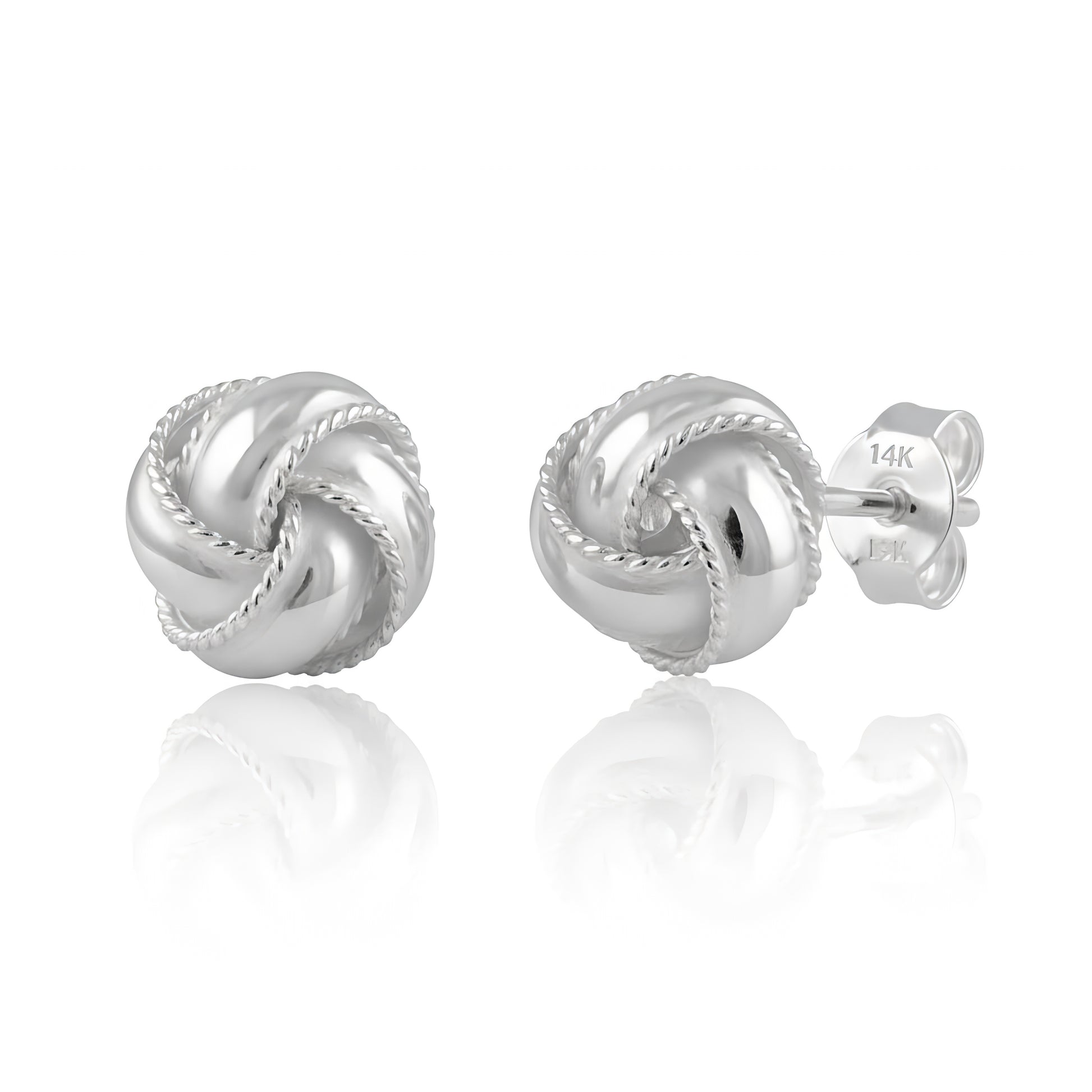 Sterling Silver Women's Dainty Love Knot Stud Earrings