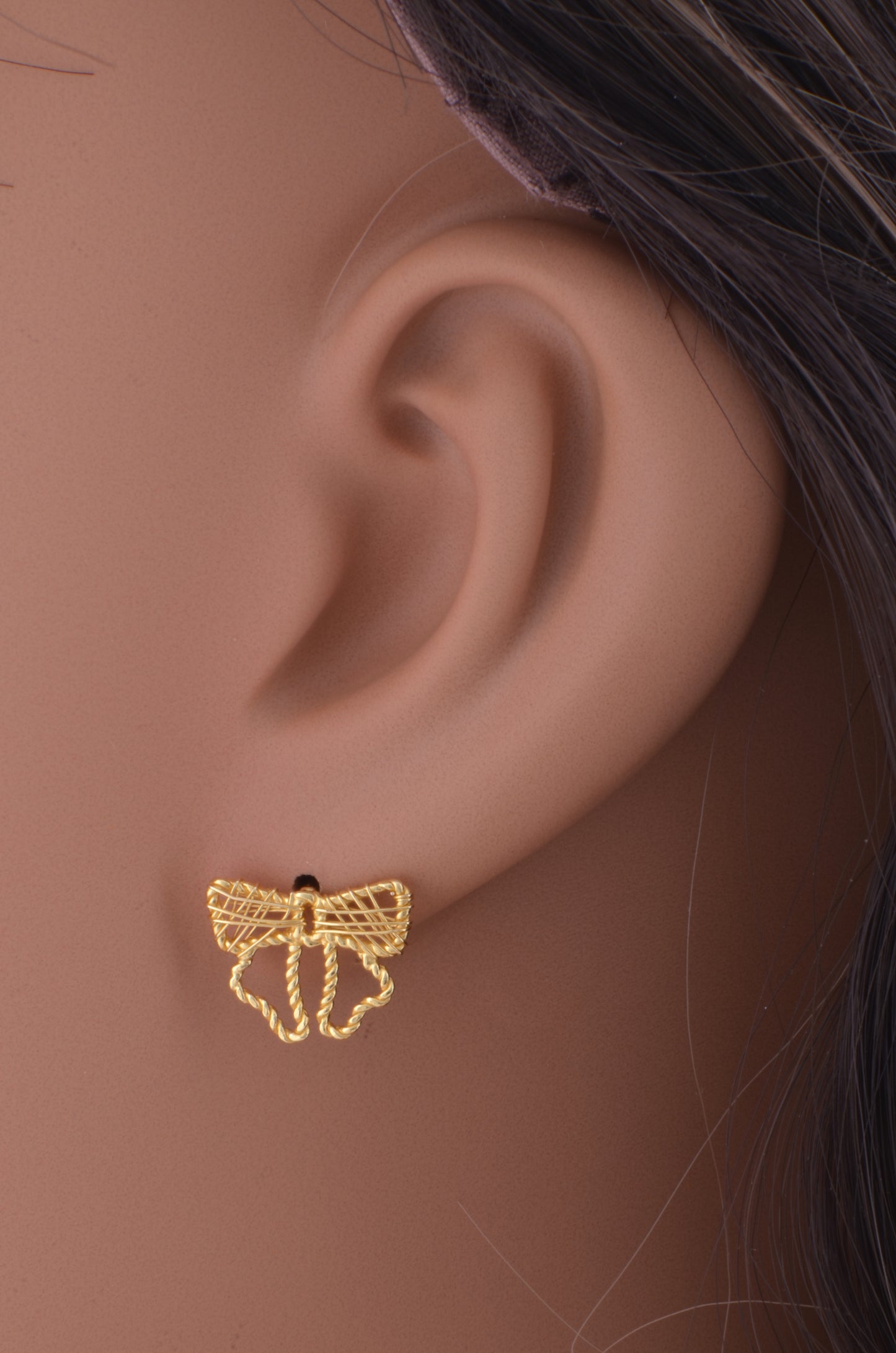 Yellow Gold Vermeil Sterling Silver Owl Stud Earrings