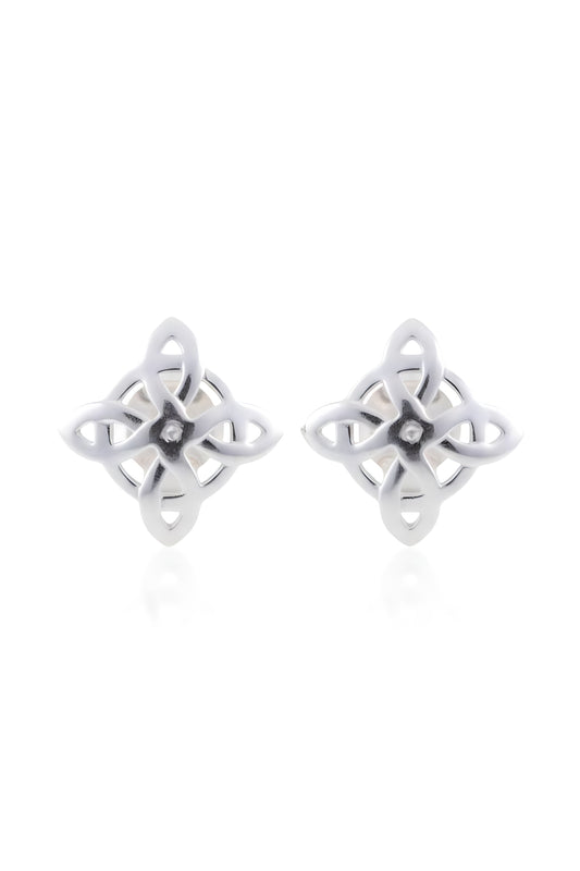 Sterling Silver Girls Celtic Knot Stud Earrings, 0.35"