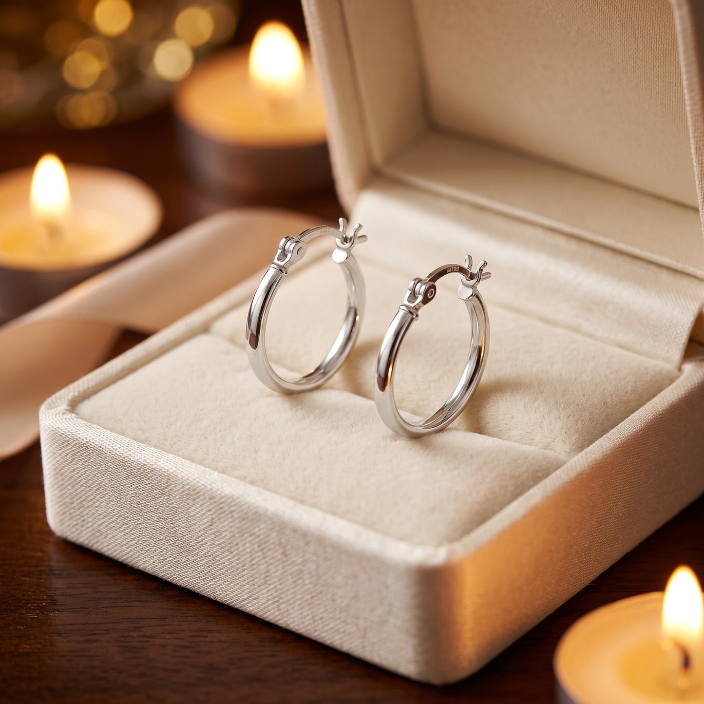 Sterling Silver 20mm Hoop Earrings for Women, 2mm Polished Endless Hoops, Everyday Jewelry Gift view 2