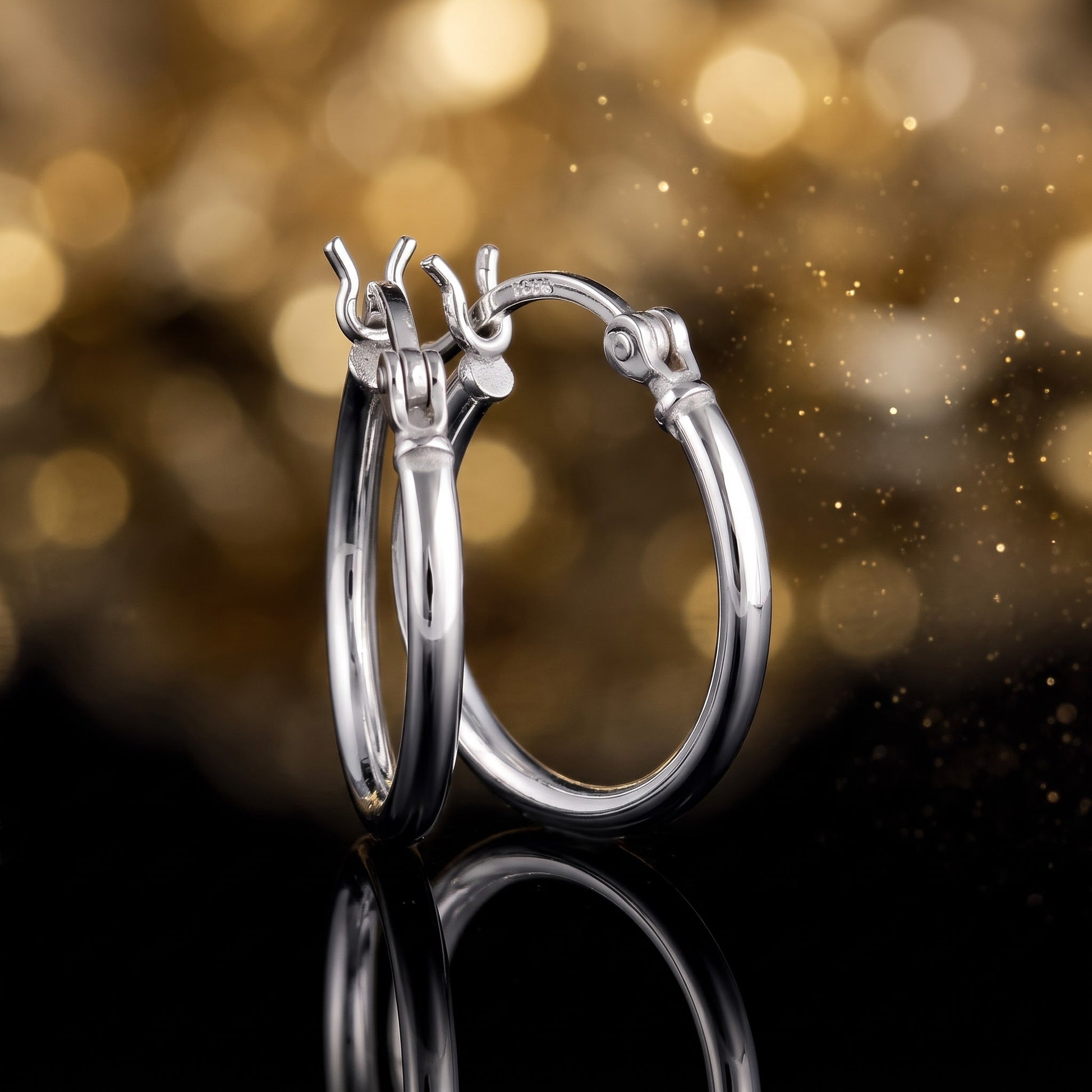 Sterling Silver 20mm Hoop Earrings for Women, 2mm Polished Endless Hoops, Everyday Jewelry Gift view 3