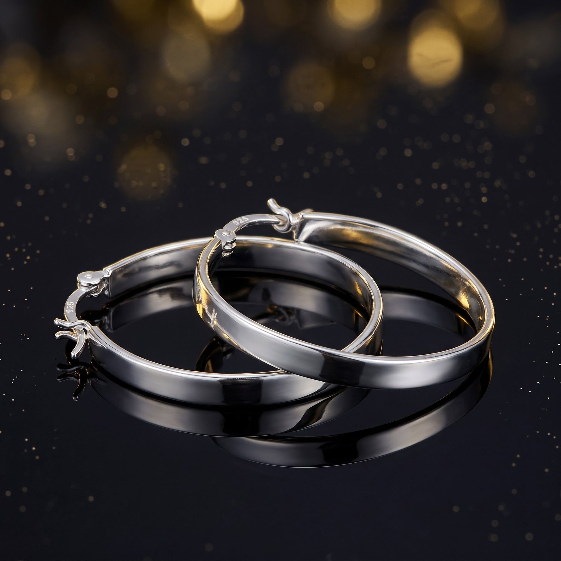 Sterling Silver 27mm Hoop Earrings for Women, 1mm Twist Endless Hoops, Everyday Jewelry Gift view 3