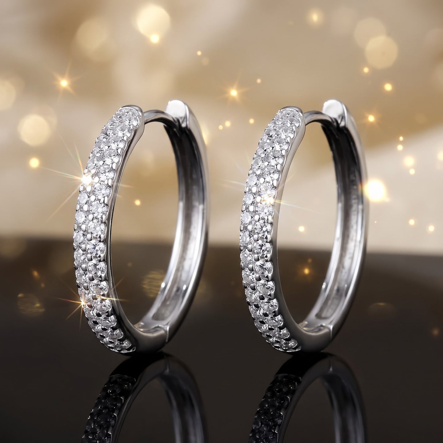 Sterling Silver Astral Clear CZ Earrings Hoop Earrings for Women with CZ, Sterling Hoops, Dainty Everyday Jewelry Gift view 3