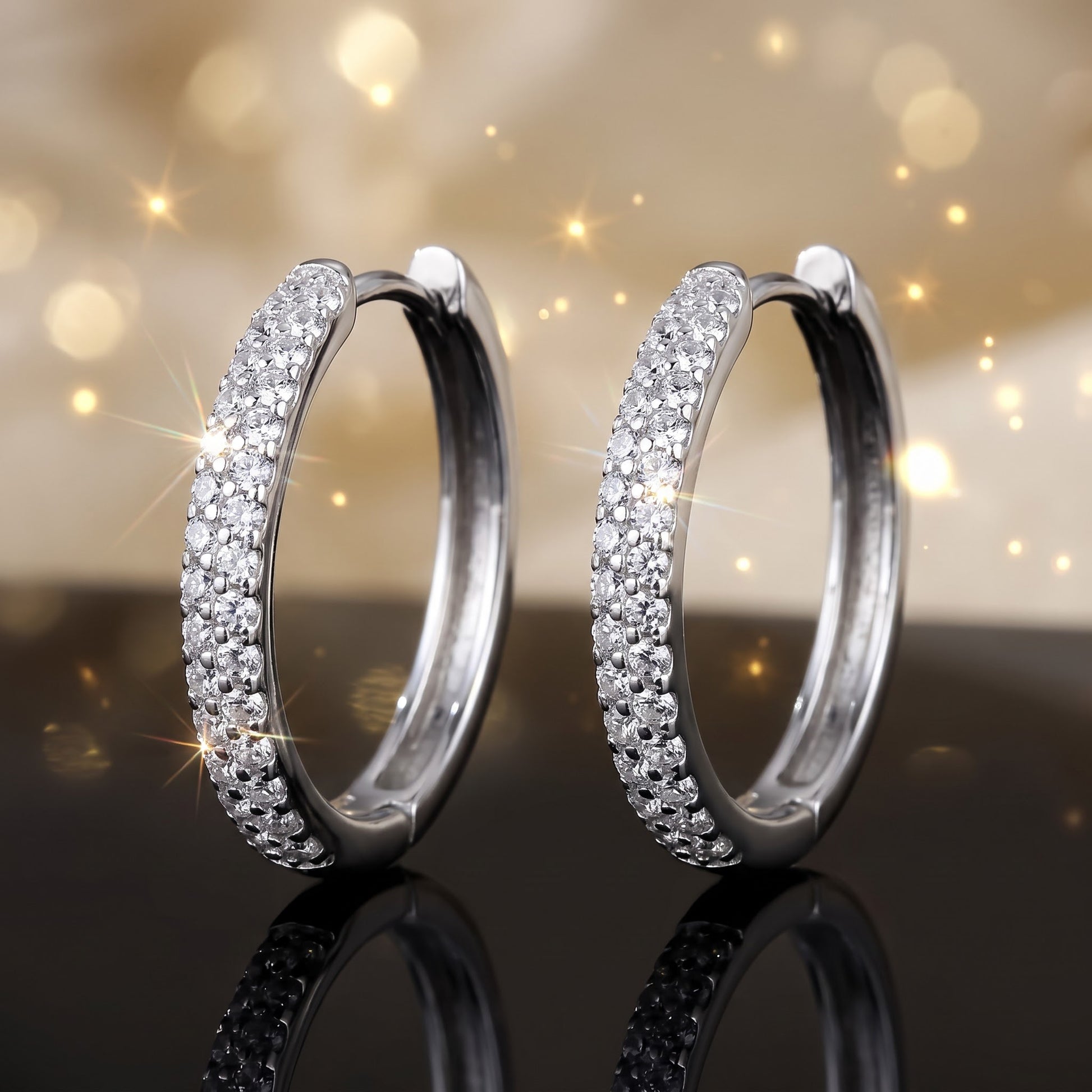 Sterling Silver Astral Clear CZ Earrings Hoop Earrings for Women with CZ, Sterling Hoops, Dainty Everyday Jewelry Gift view 3