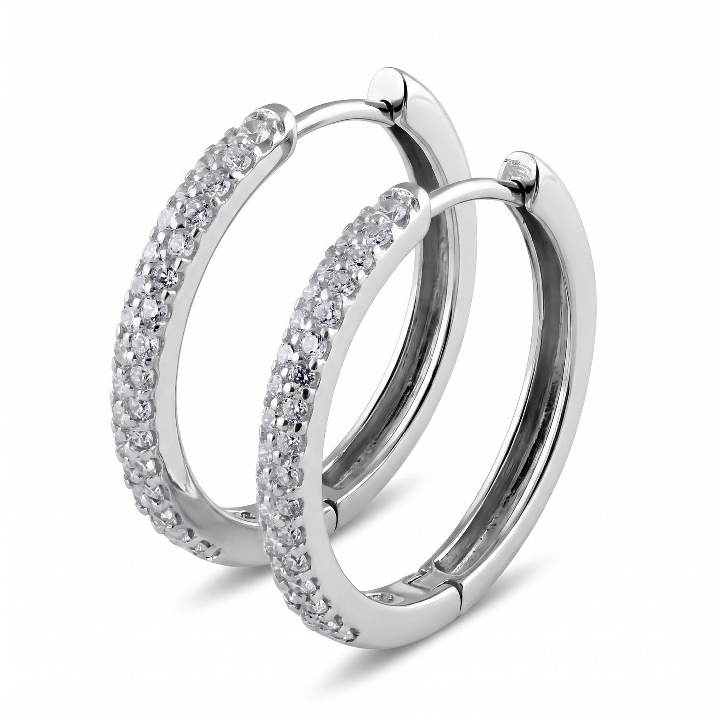 Sterling Silver Astral Clear CZ Earrings Hoop Earrings for Women with CZ, Sterling Hoops, Dainty Everyday Jewelry Gift