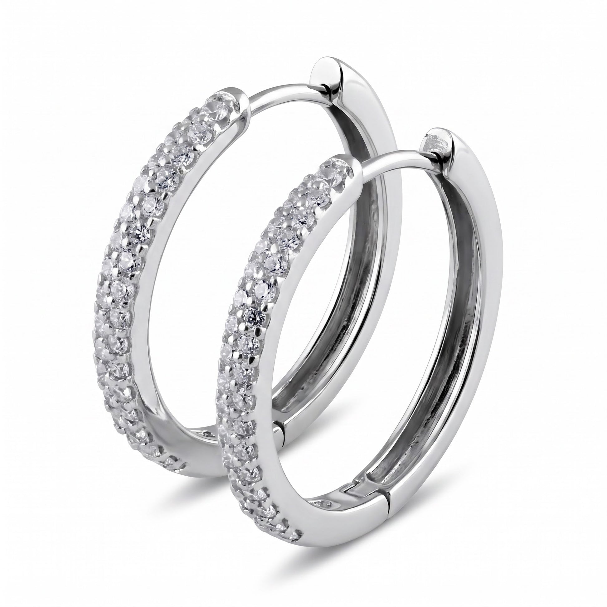 Sterling Silver Astral Clear CZ Earrings Hoop Earrings for Women with CZ, Sterling Hoops, Dainty Everyday Jewelry Gift