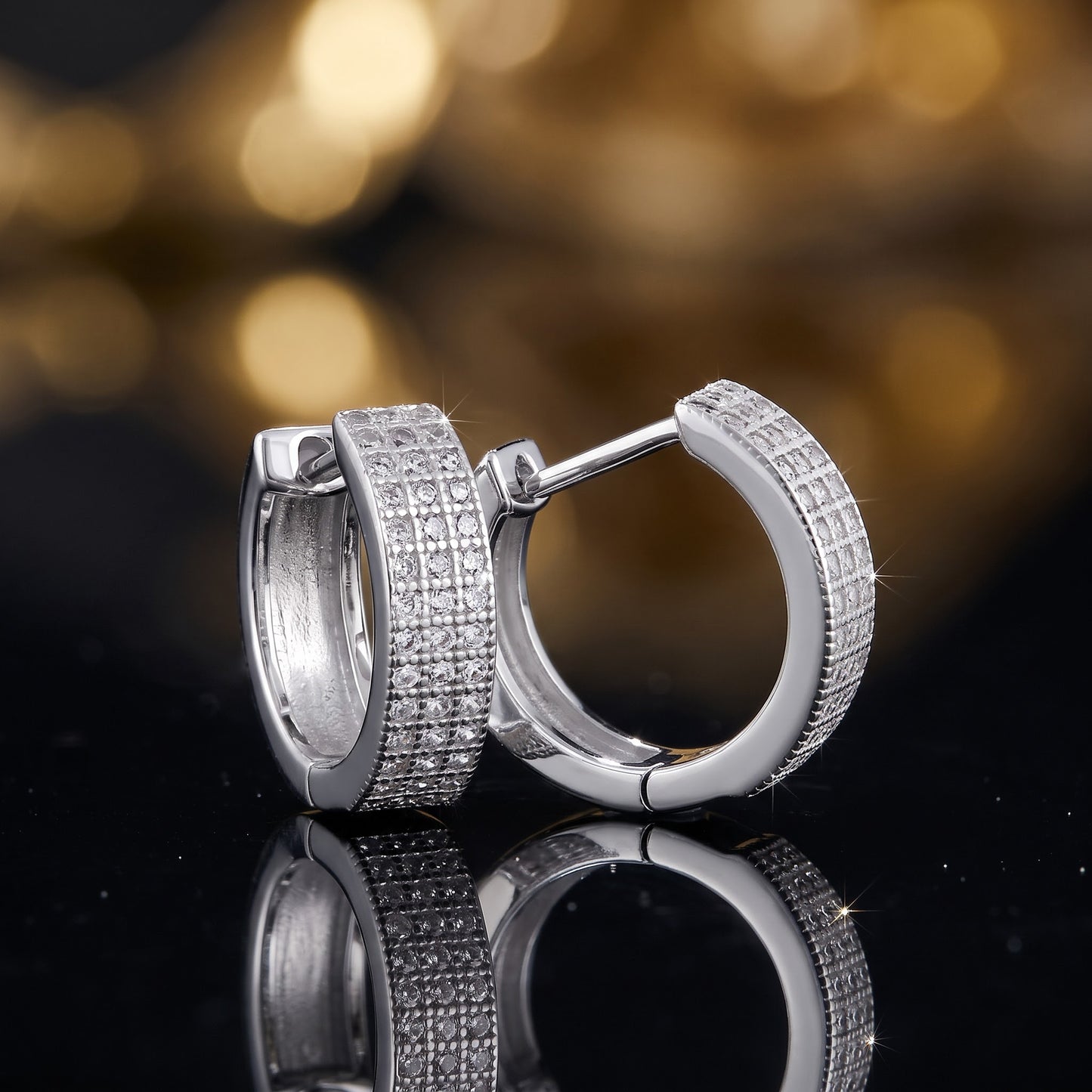 Sterling Silver 11mm Hoop Earrings for Women, 4mm Clear CZ Endless Hoops, Everyday Jewelry Gift view 3