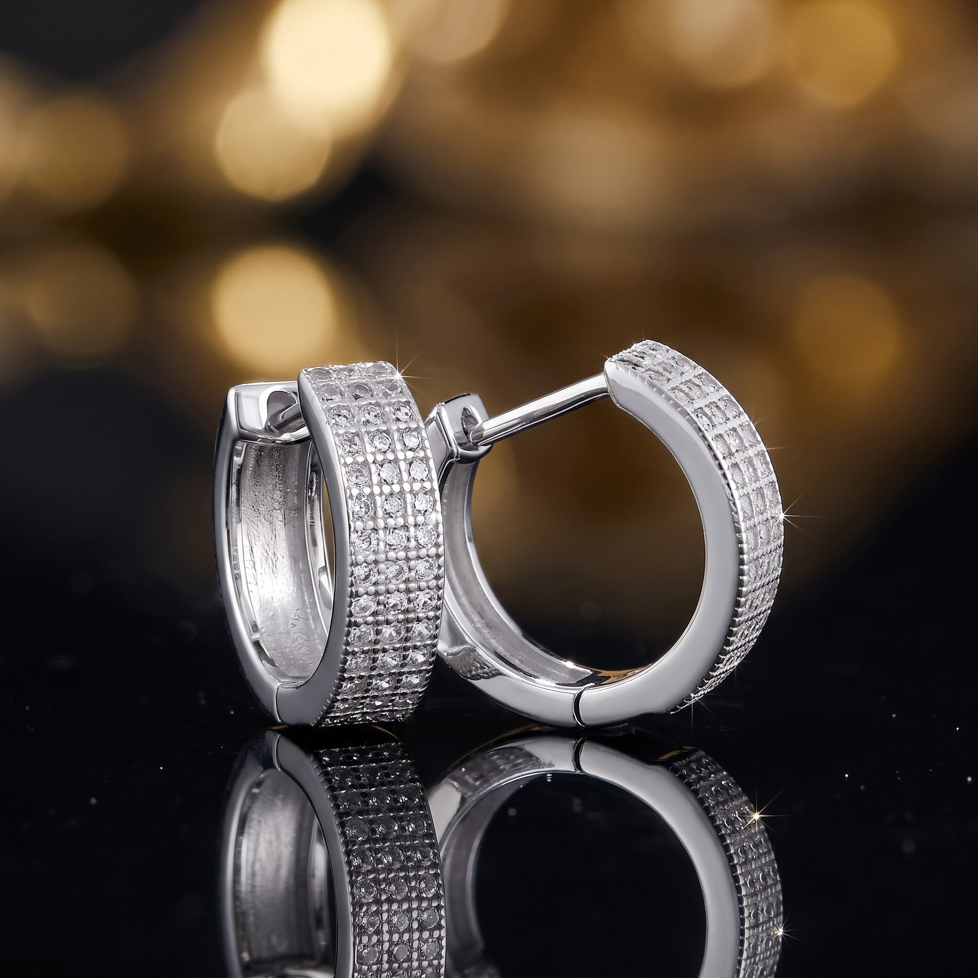Sterling Silver 11mm Hoop Earrings for Women, 4mm Clear CZ Endless Hoops, Everyday Jewelry Gift view 3