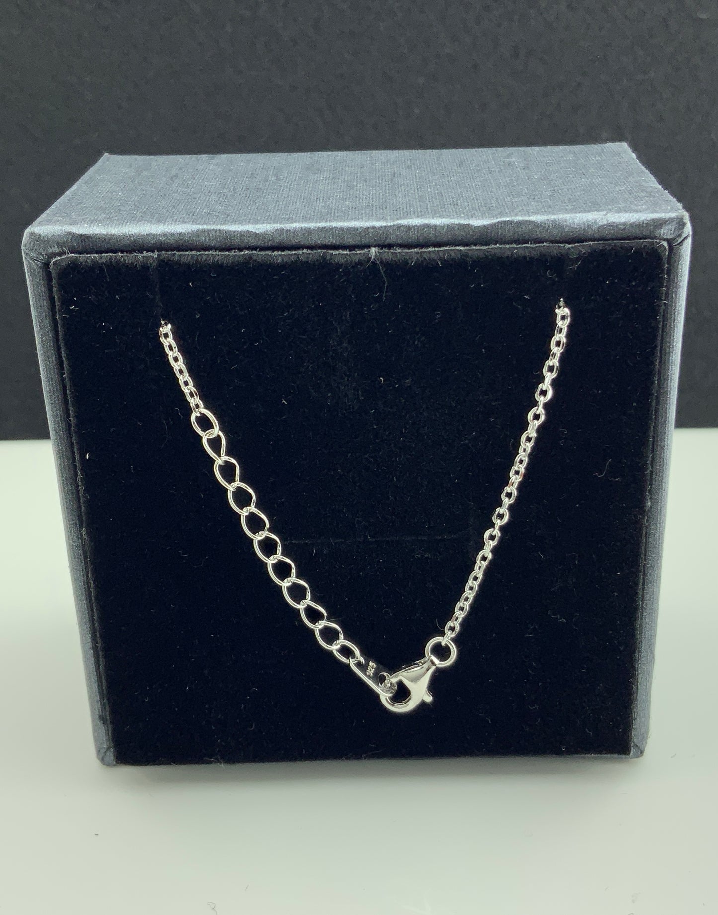 Sterling Silver Simulated Diamond Anchor Necklace 18"