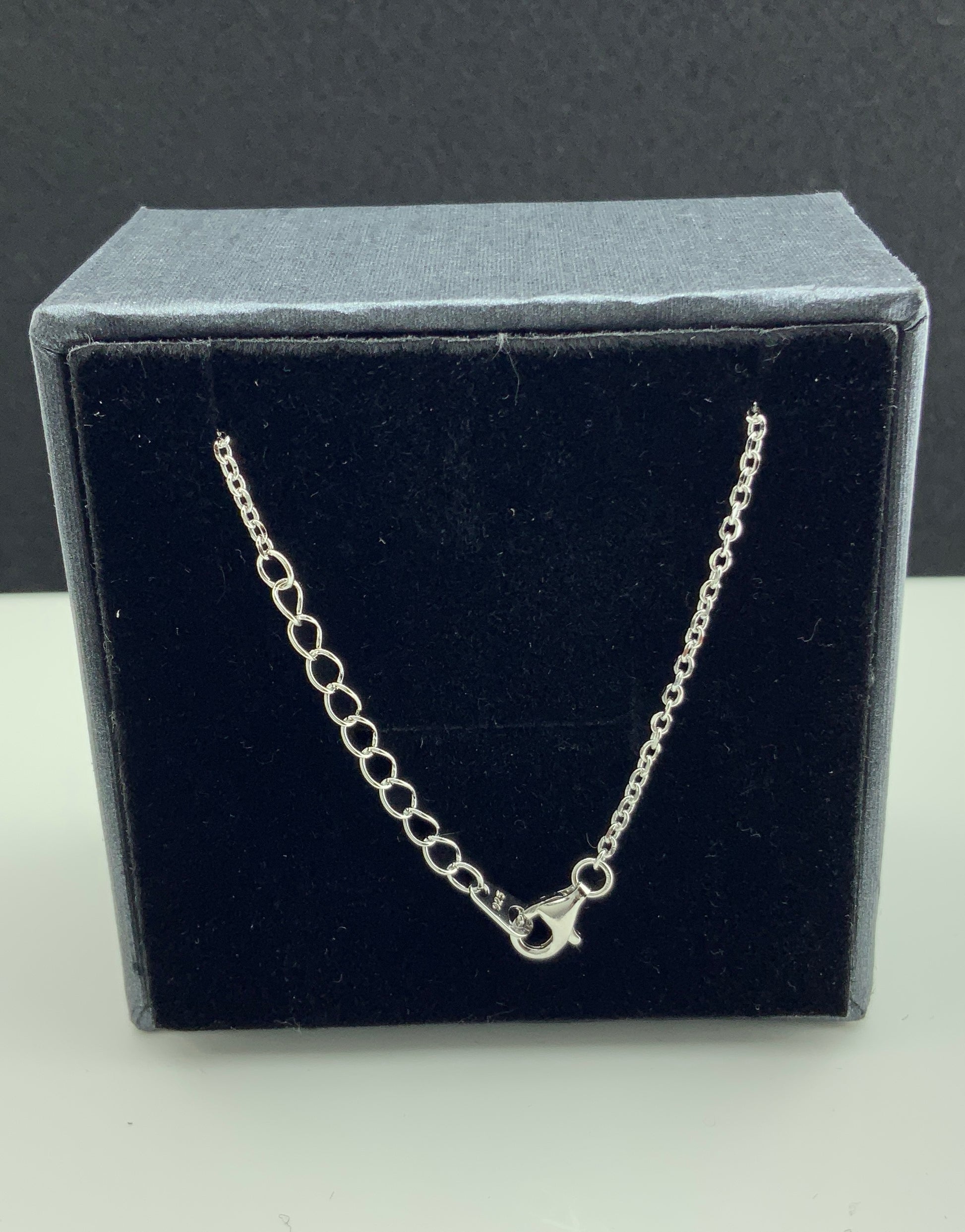 Sterling Silver Simulated Diamond Anchor Necklace 18"