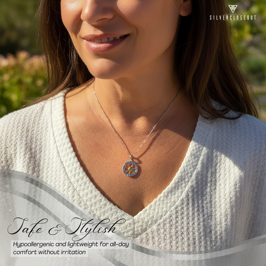 Sterling Silver Two Tone You are my Sunshine my Only Sunshine Necklace, 18"