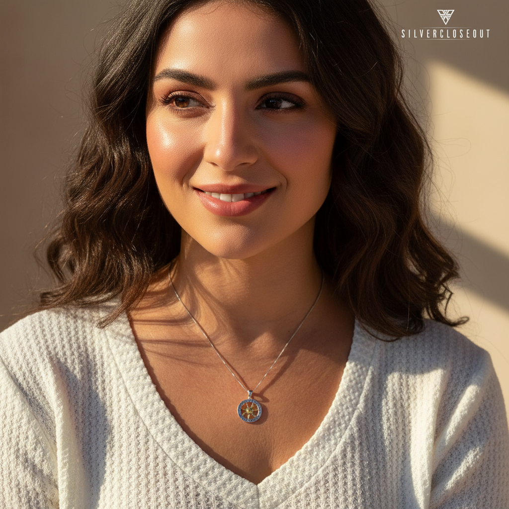 Sterling Silver Two Tone You are my Sunshine my Only Sunshine Necklace, 18"