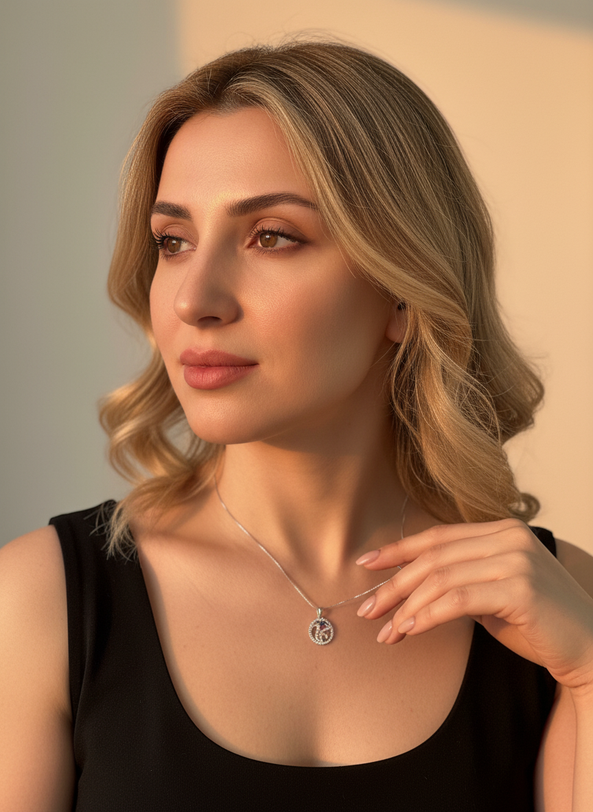 Sterling Silver Sterling Silver CZ Women's filigree Flower Necklace, 18" | — view 5