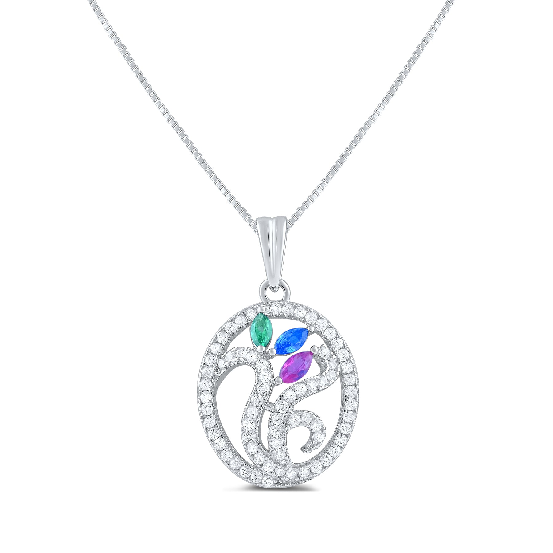 Sterling Silver CZ Women's filigree Flower Necklace, 18" | SilverCloseOut