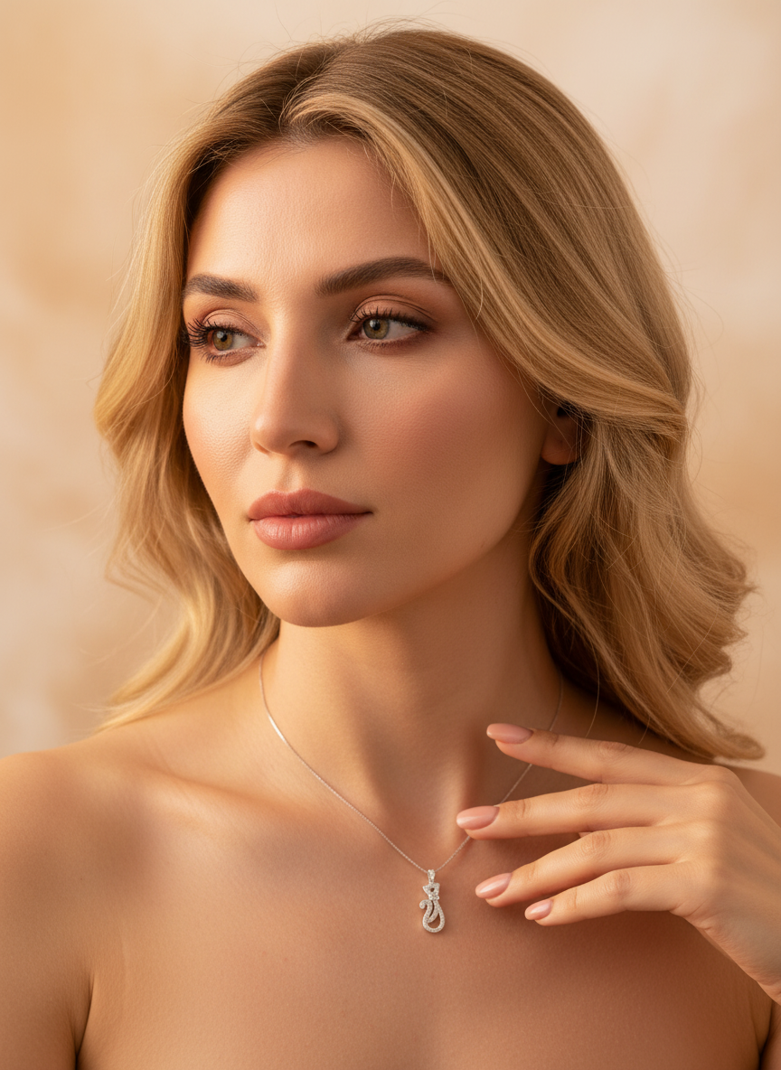 Sterling Silver CZ Cat Silhouette Necklace, 18" | SilverCloseOut