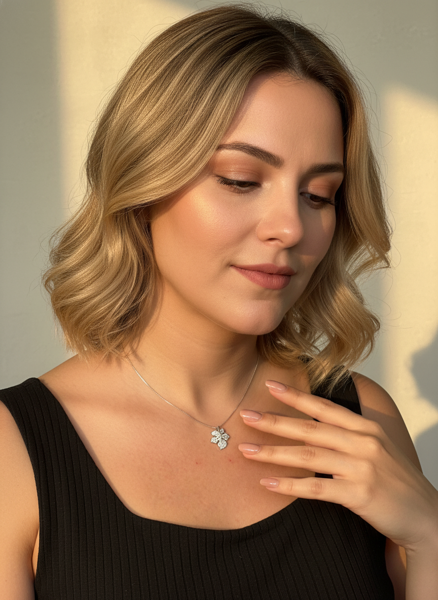 Sterling Silver CZ Ivy Leaf Necklace, 18" | SilverCloseOut