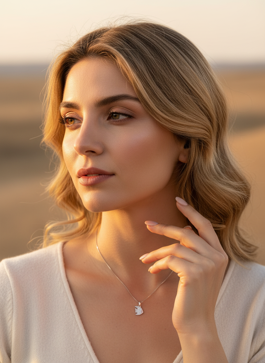 Sterling Silver CZ Angelfish Necklace, 18" | SilverCloseOut